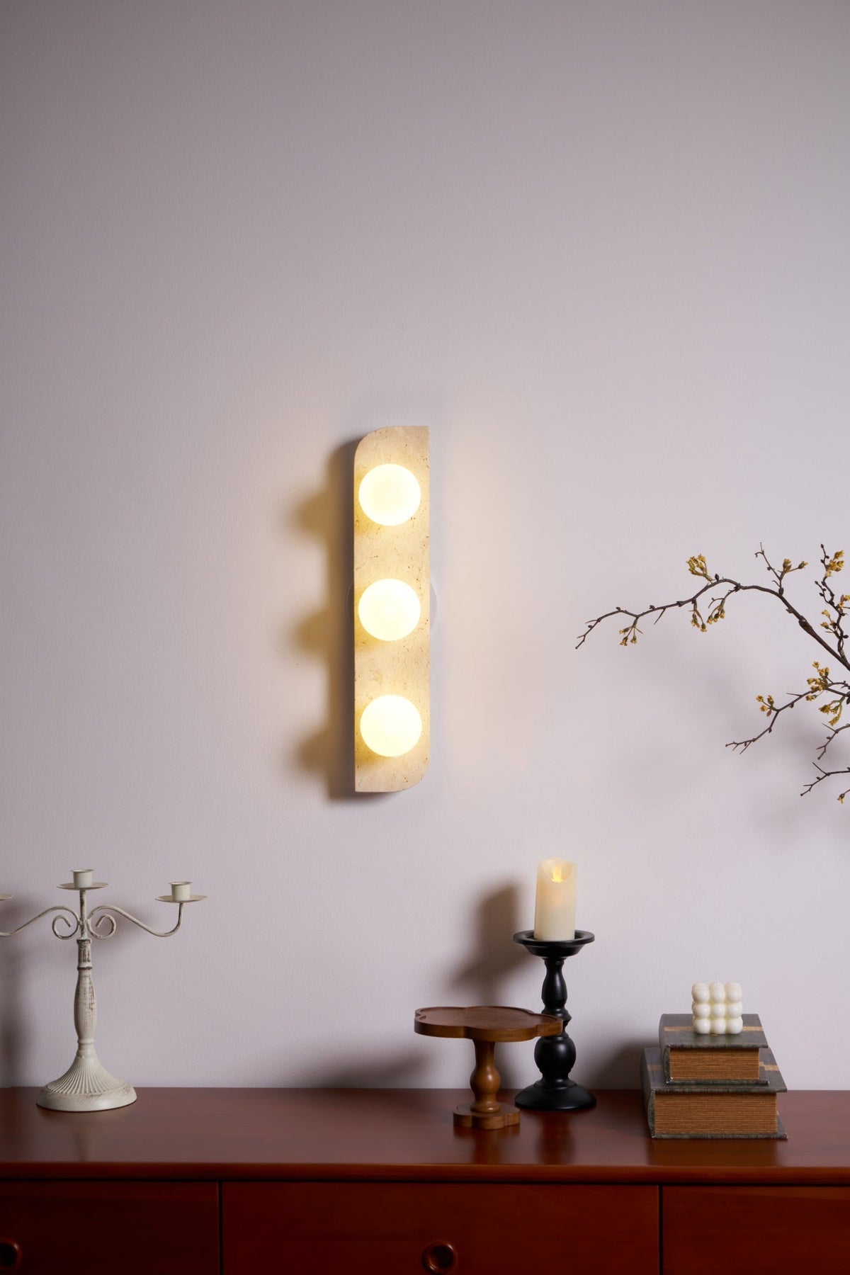 Elysian Travertine Plug-in Wall Light