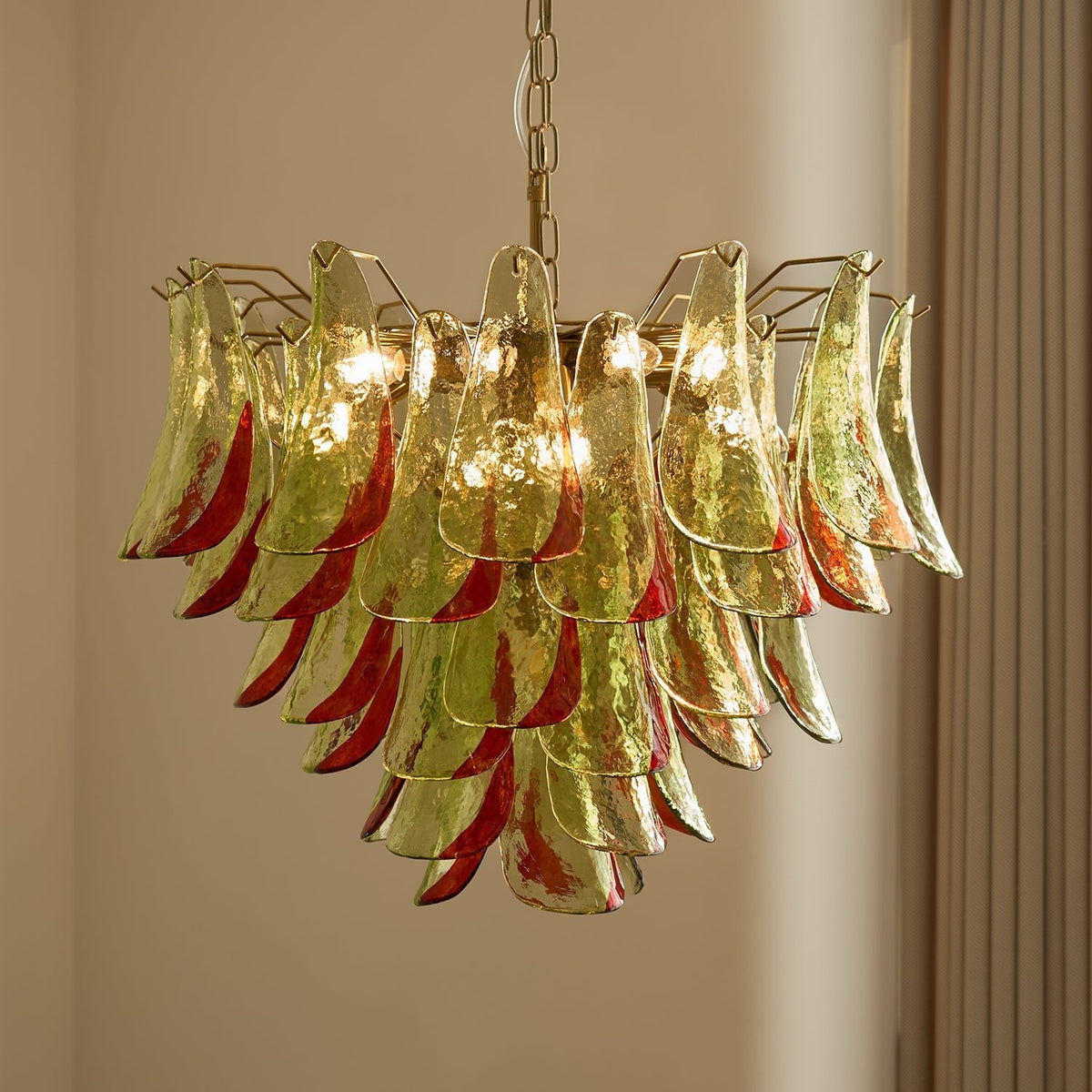 Emerald Flame Murano Glass Chandelier