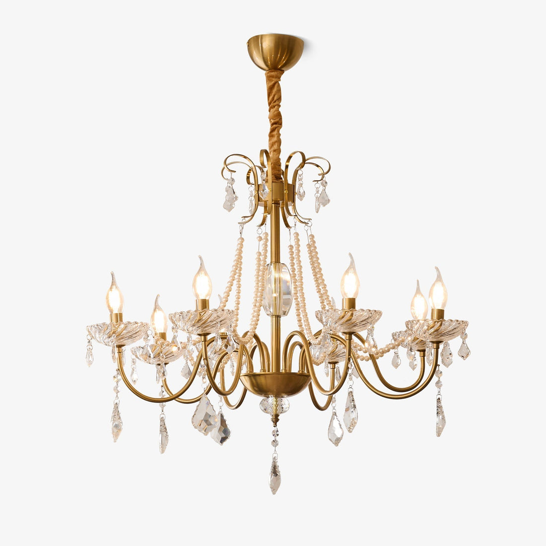 Evaria Crystal Pearl Chandelier