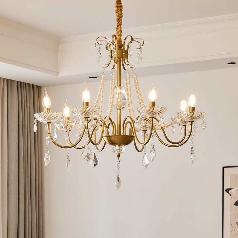 Evaria Crystal Pearl Chandelier