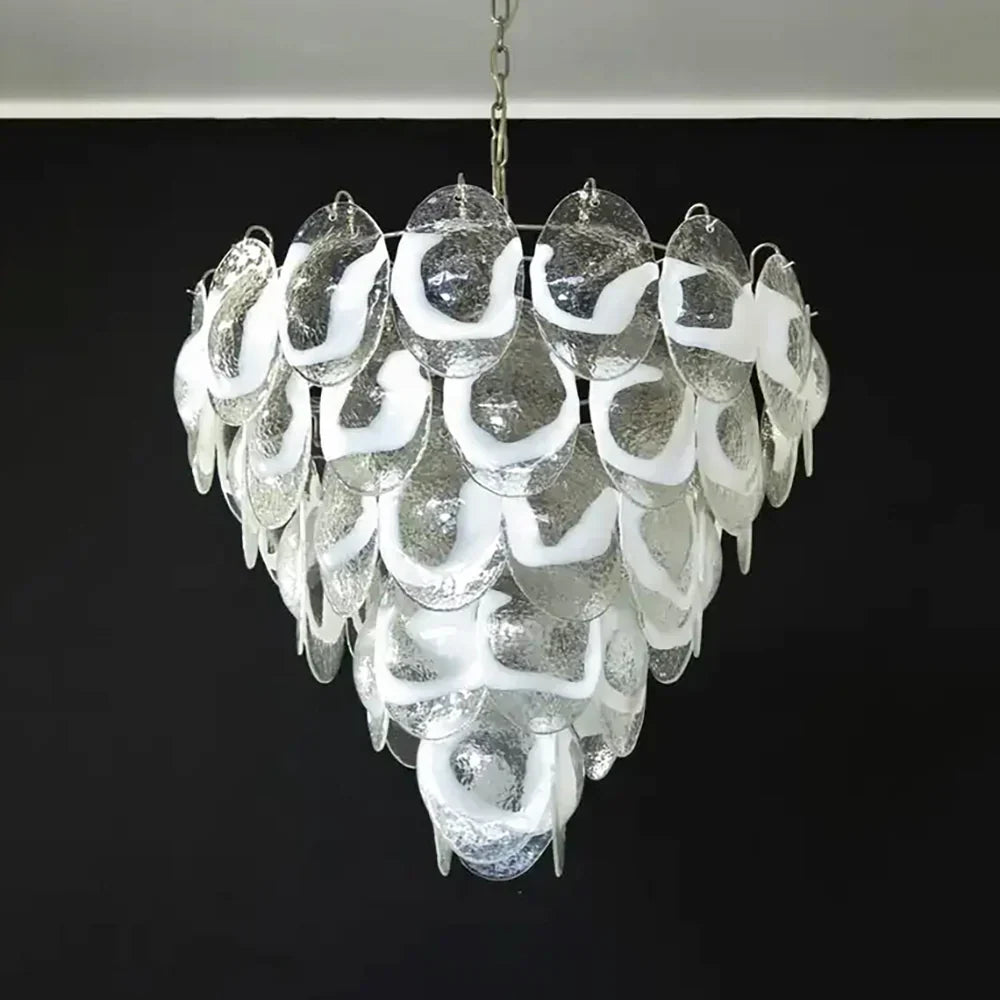 Exquisite Murano Transparent Glass Chandelier