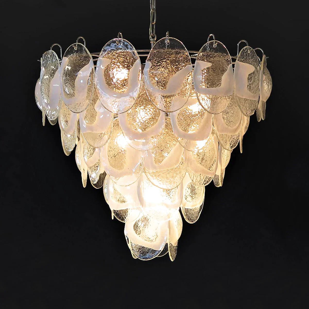 Exquisite Murano Transparent Glass Chandelier