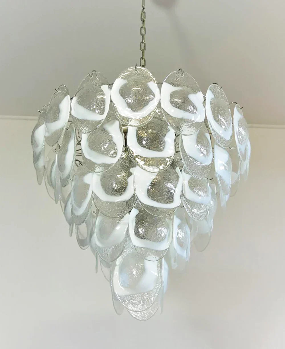 Exquisite Murano Transparent Glass Chandelier
