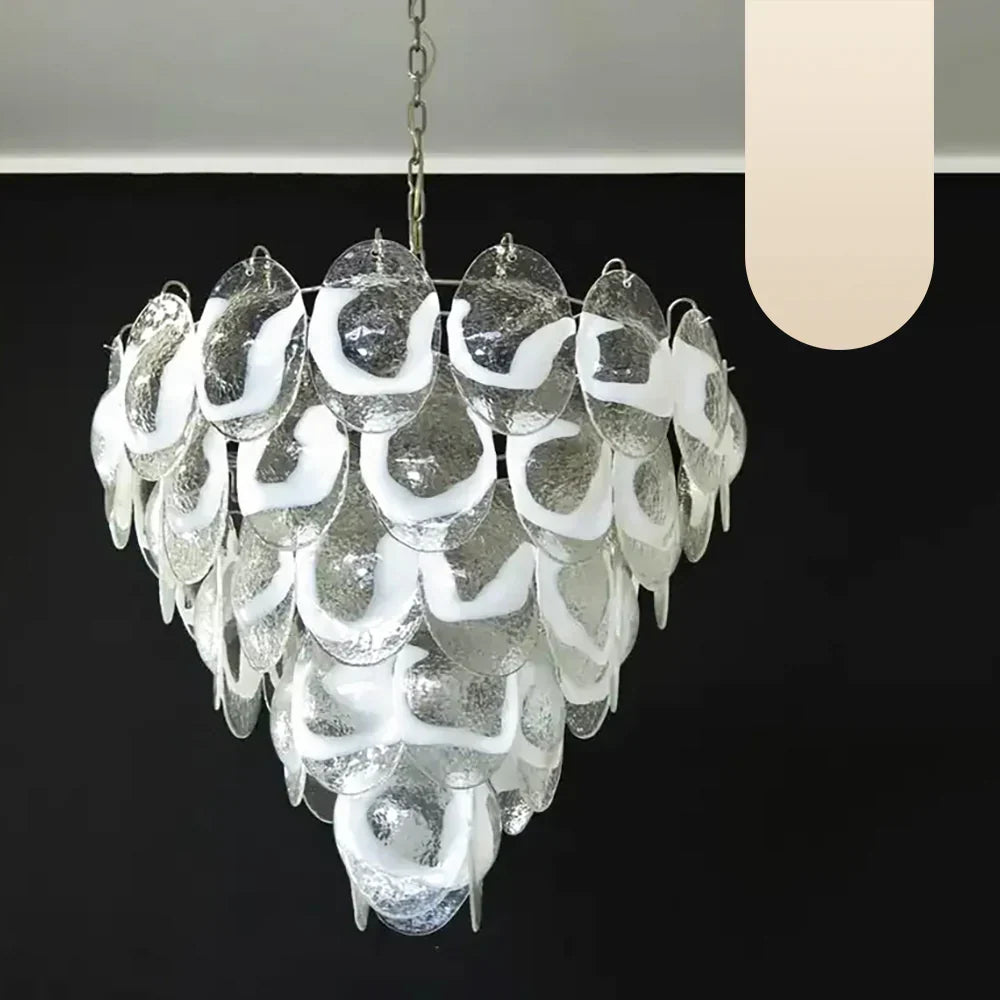 Exquisite Murano Transparent Glass Chandelier