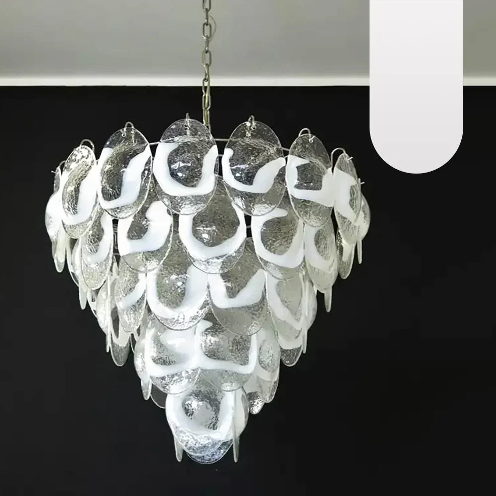 Exquisite Murano Transparent Glass Chandelier