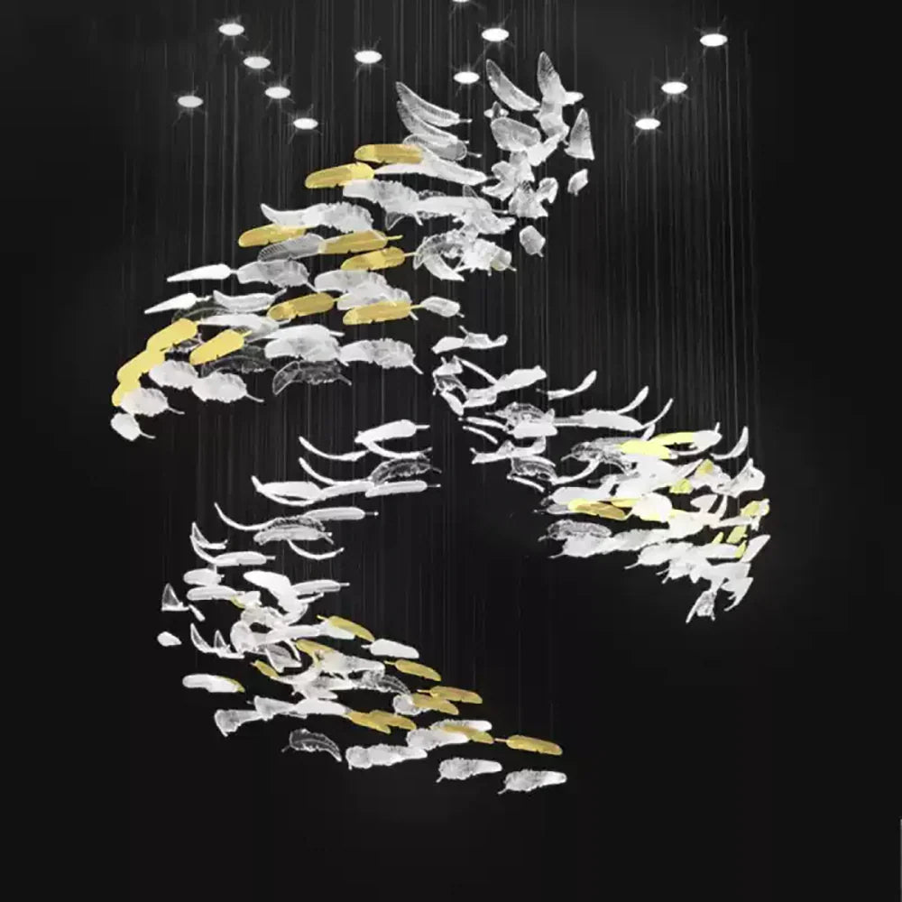 Feather Handblown Glass Chandelier - view 3