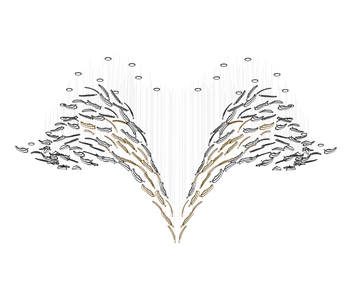 Feather Handblown Glass Chandelier - view 6