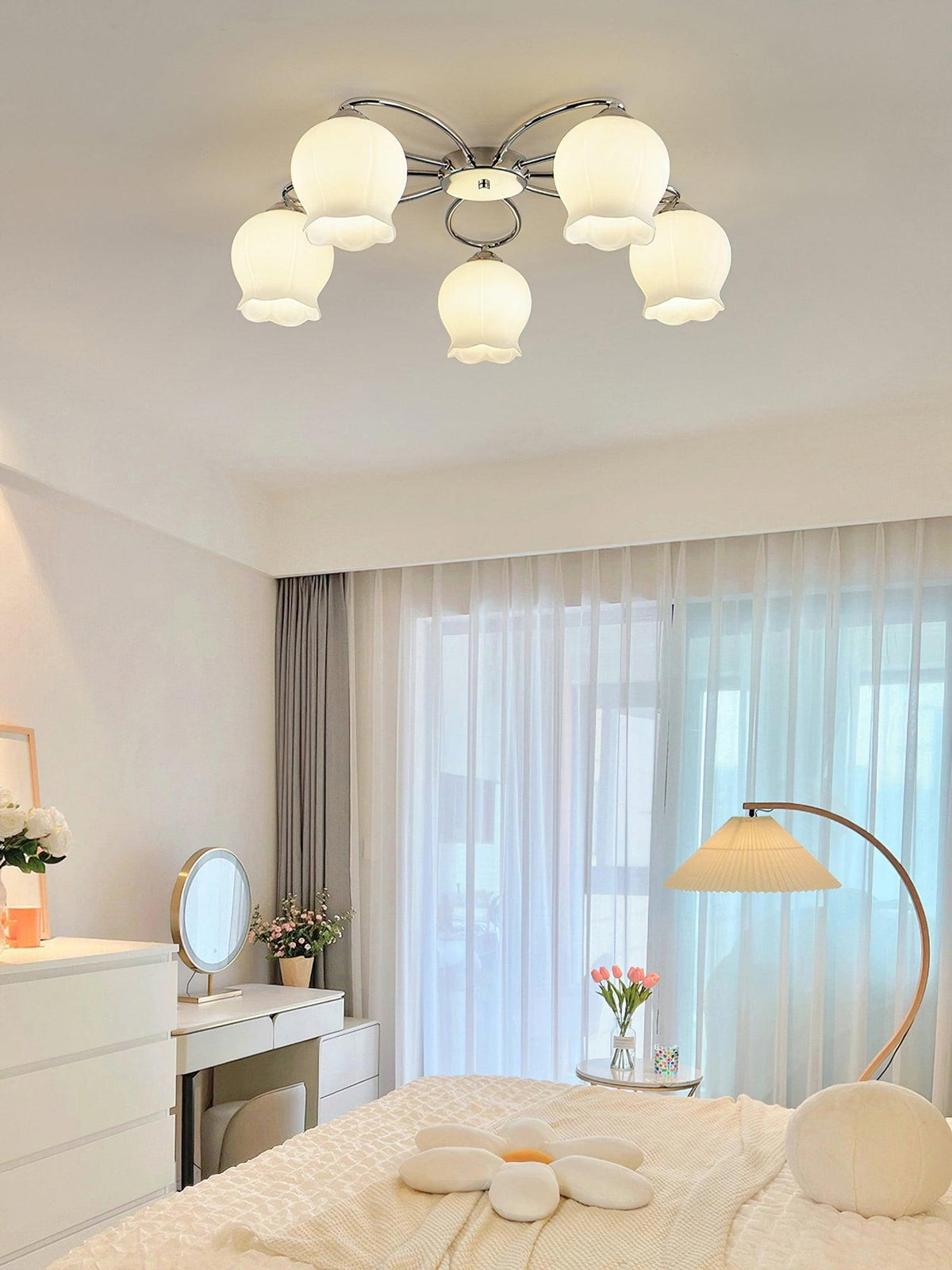 Floral Glass Ceiling Lamp