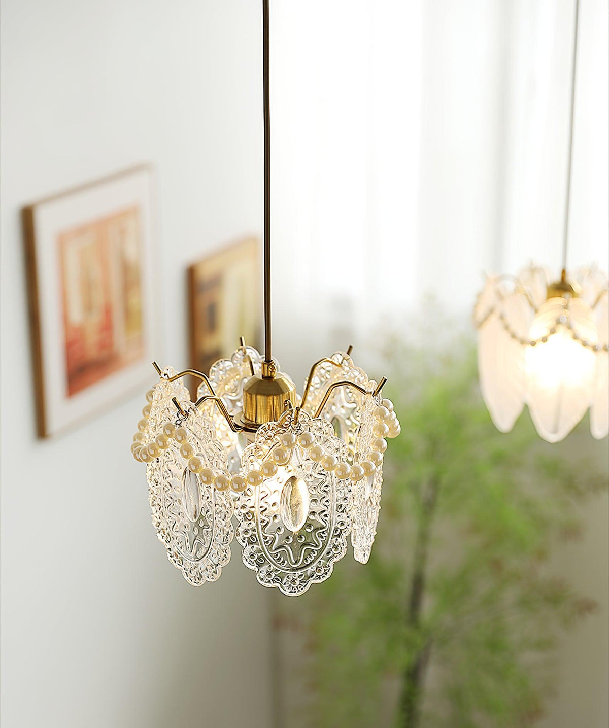 Floral Glass Pendant Lamp - view 12