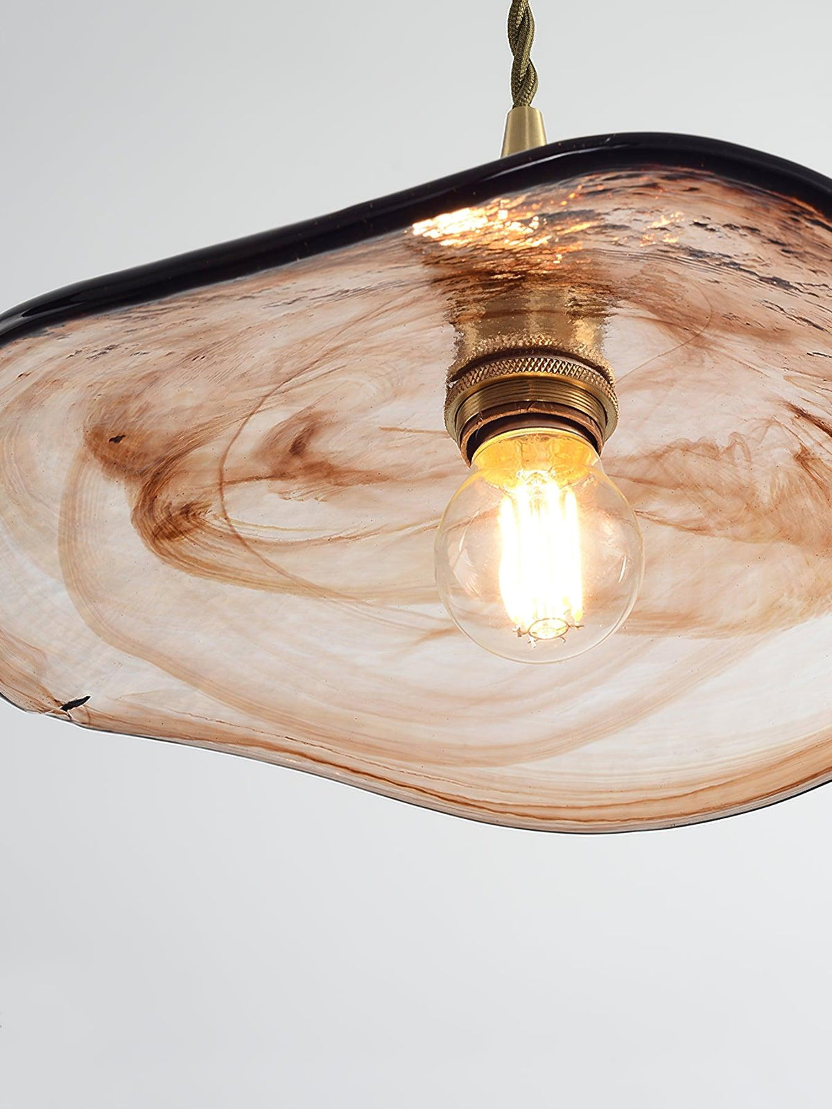 Flower Petal Glass Pendant Swag Light - view 14