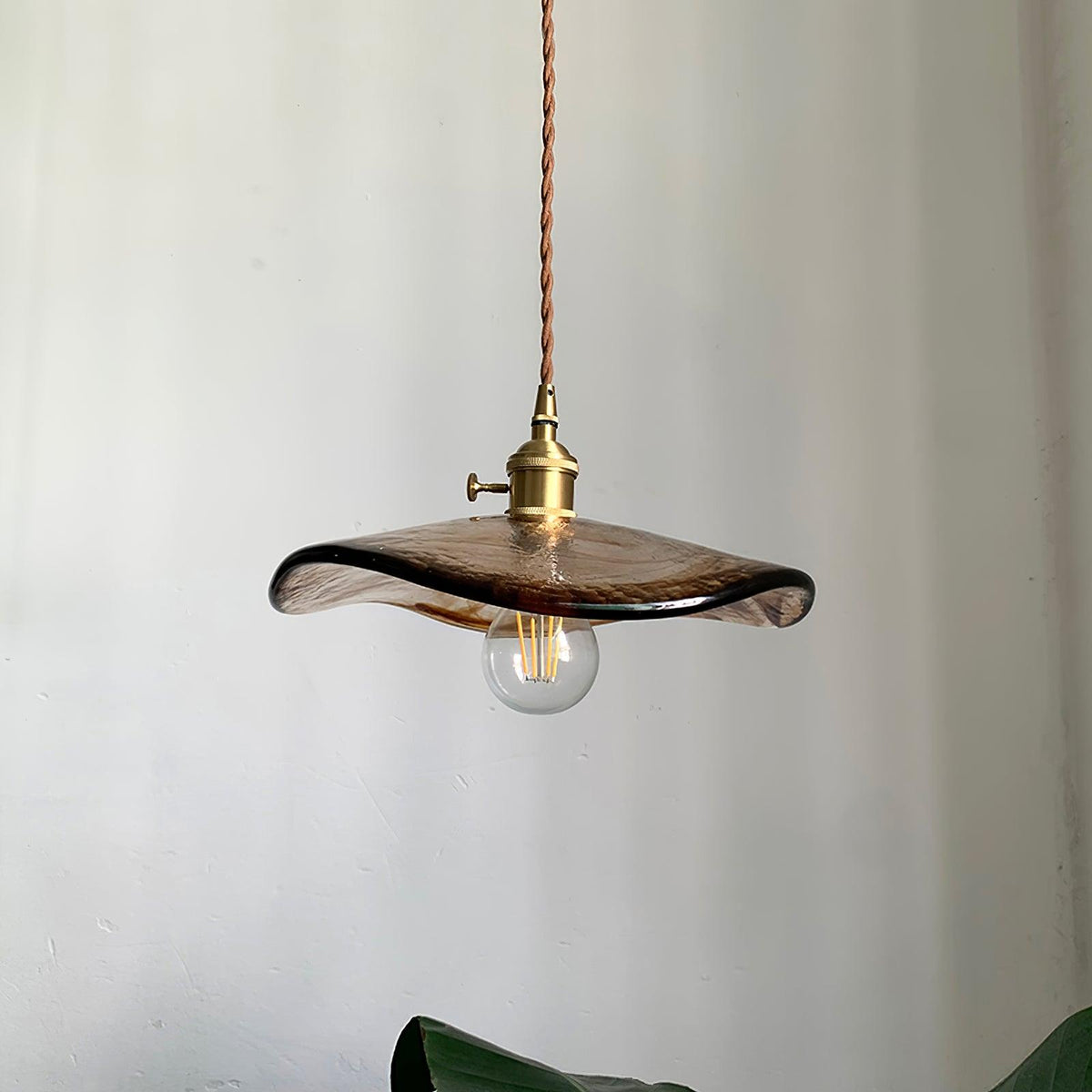 Flower Petal Glass Pendant Swag Light - view 7