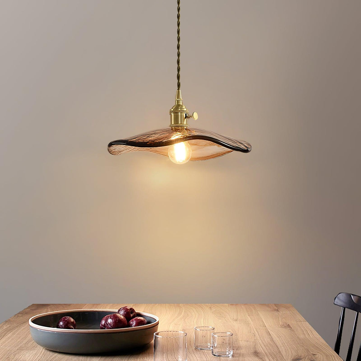 Flower Petal Glass Pendant Swag Light - view 6