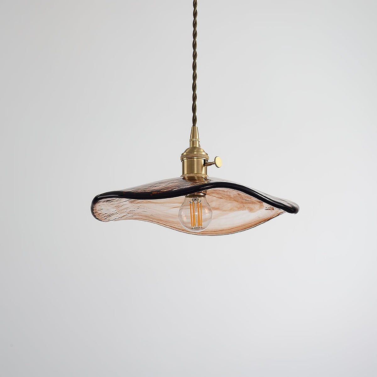 Flower Petal Glass Pendant Swag Light - view 9