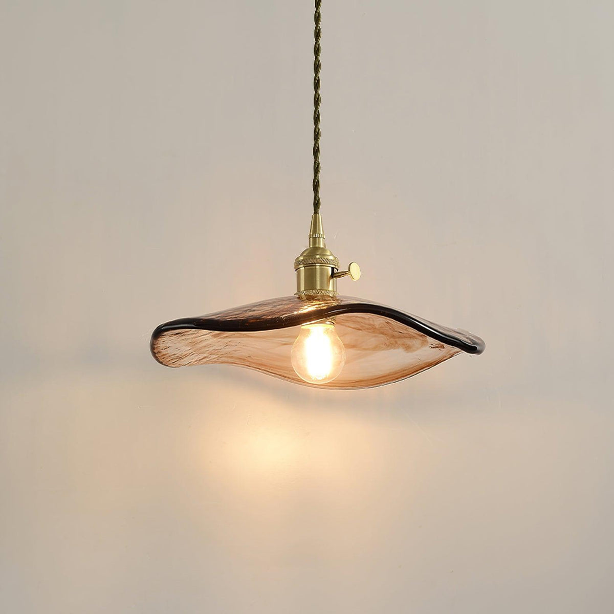 Flower Petal Glass Pendant Swag Light - view 10