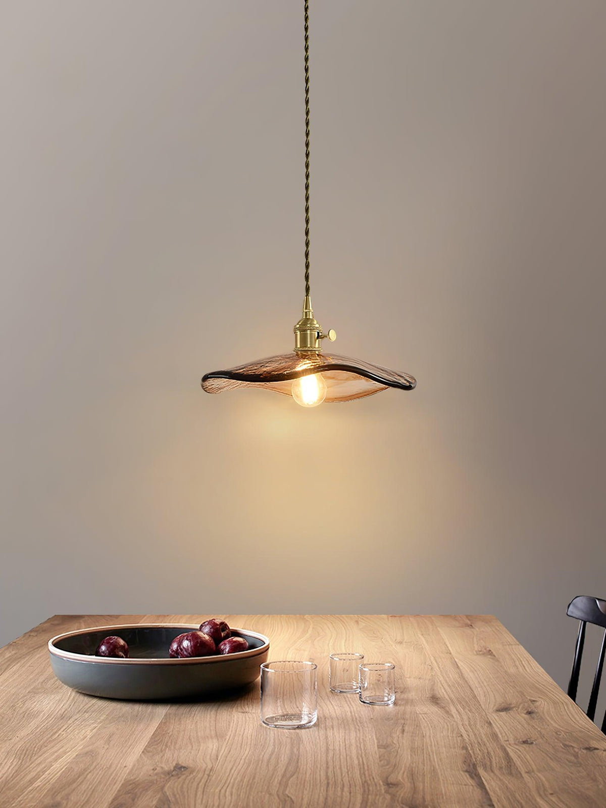 Flower Petal Glass Pendant Swag Light - view 11