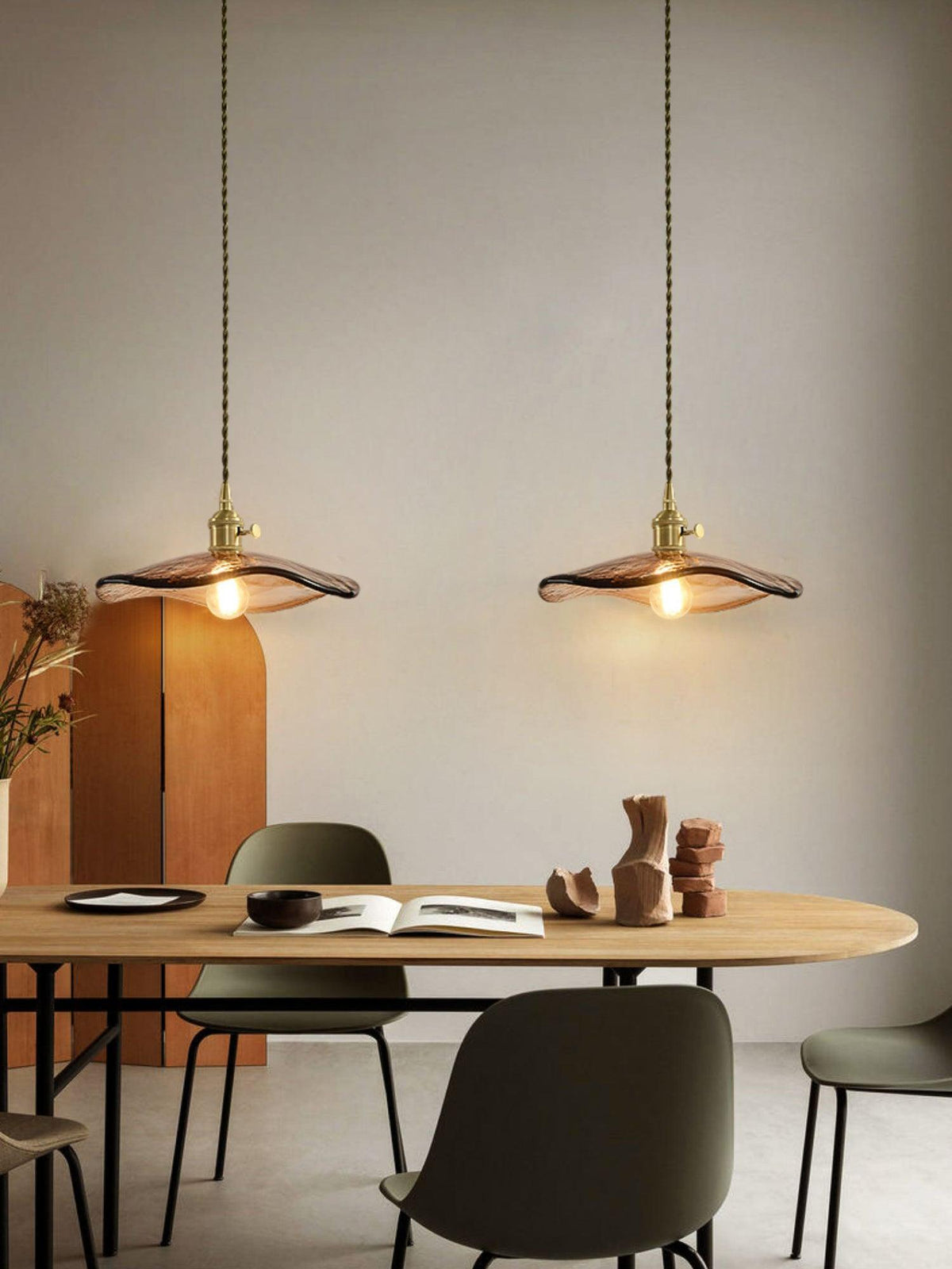 Flower Petal Glass Pendant Swag Light - view 13
