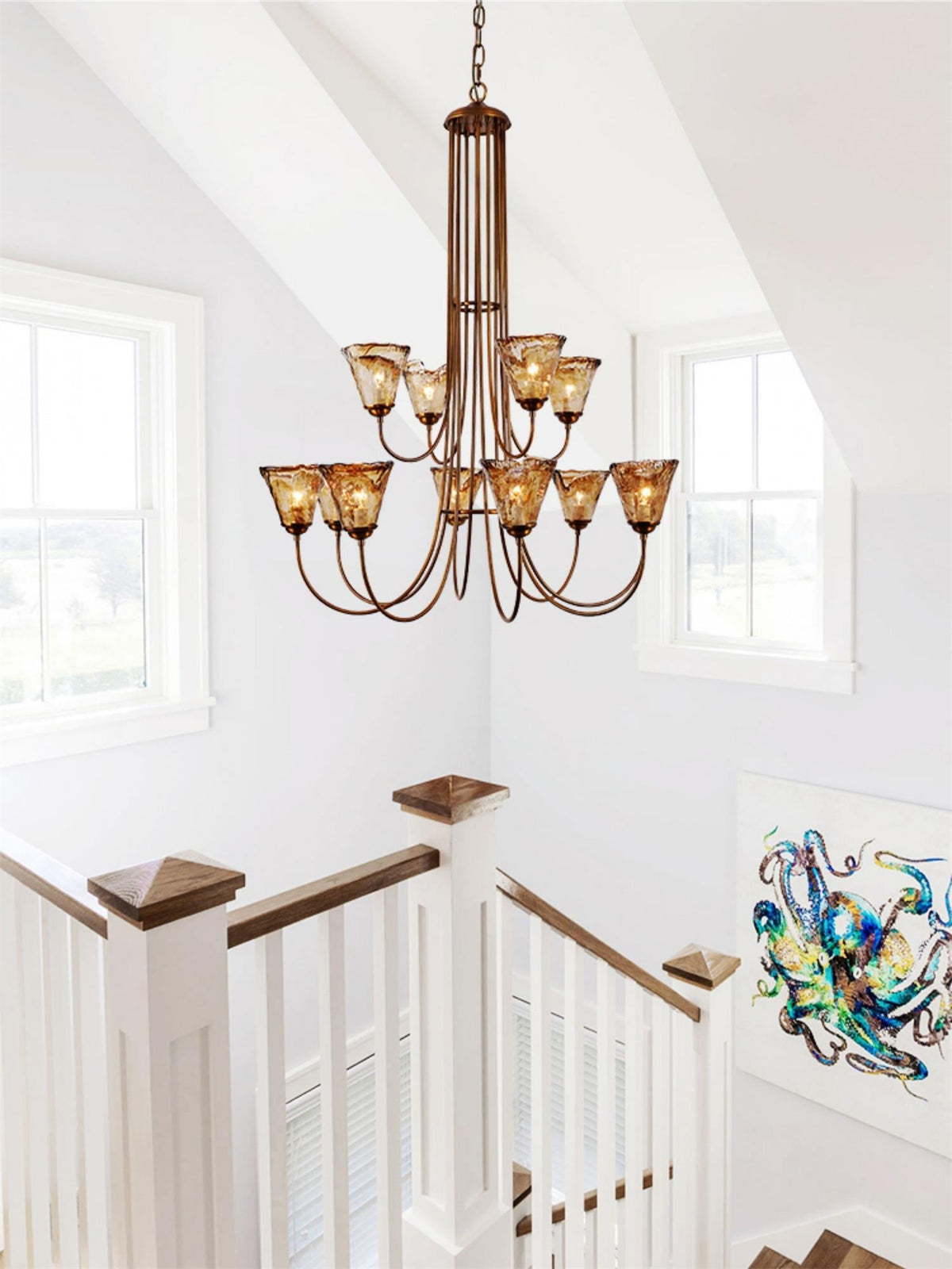 Franklin Amber Chandelier - view 11