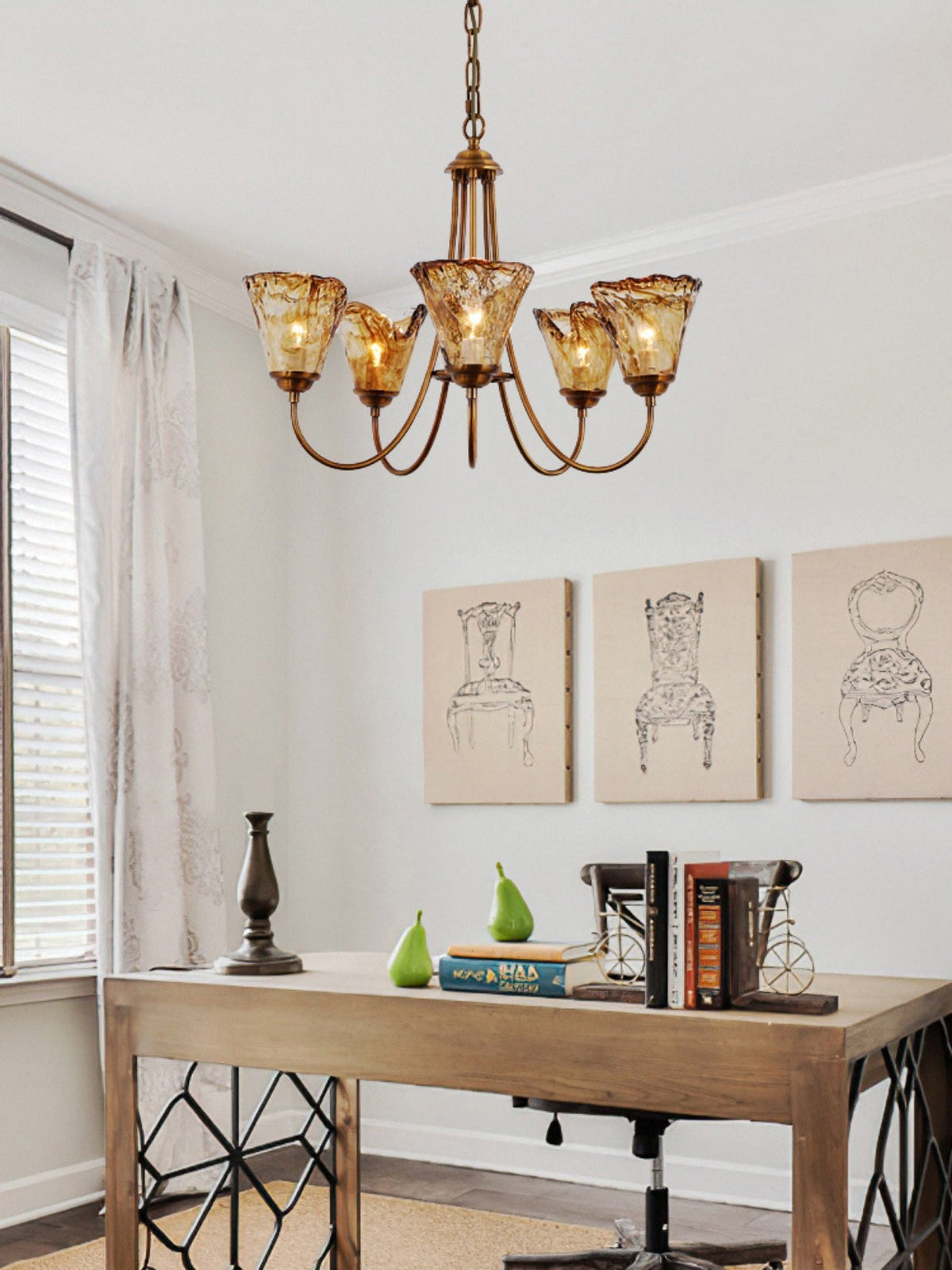 Franklin Amber Chandelier - view 12