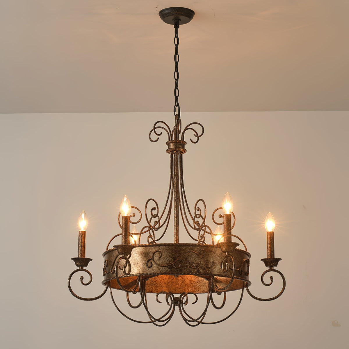 Franklin Rust Candlestick Chandelier