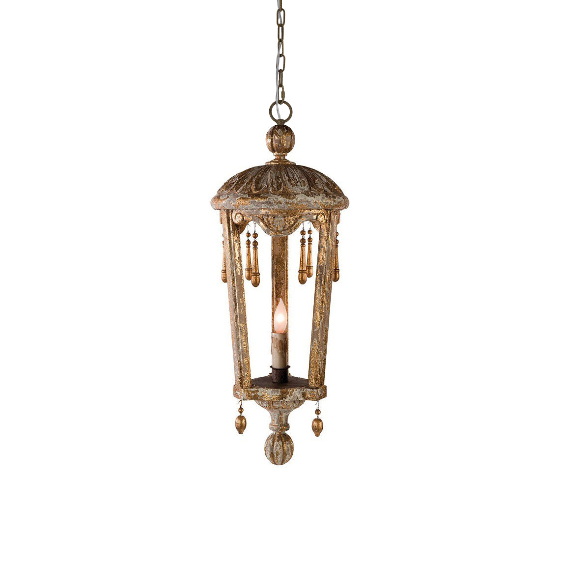 French Woodcarving Lantern Pendant Lamp