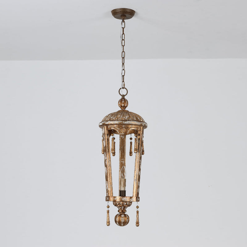 French Woodcarving Lantern Pendant Lamp