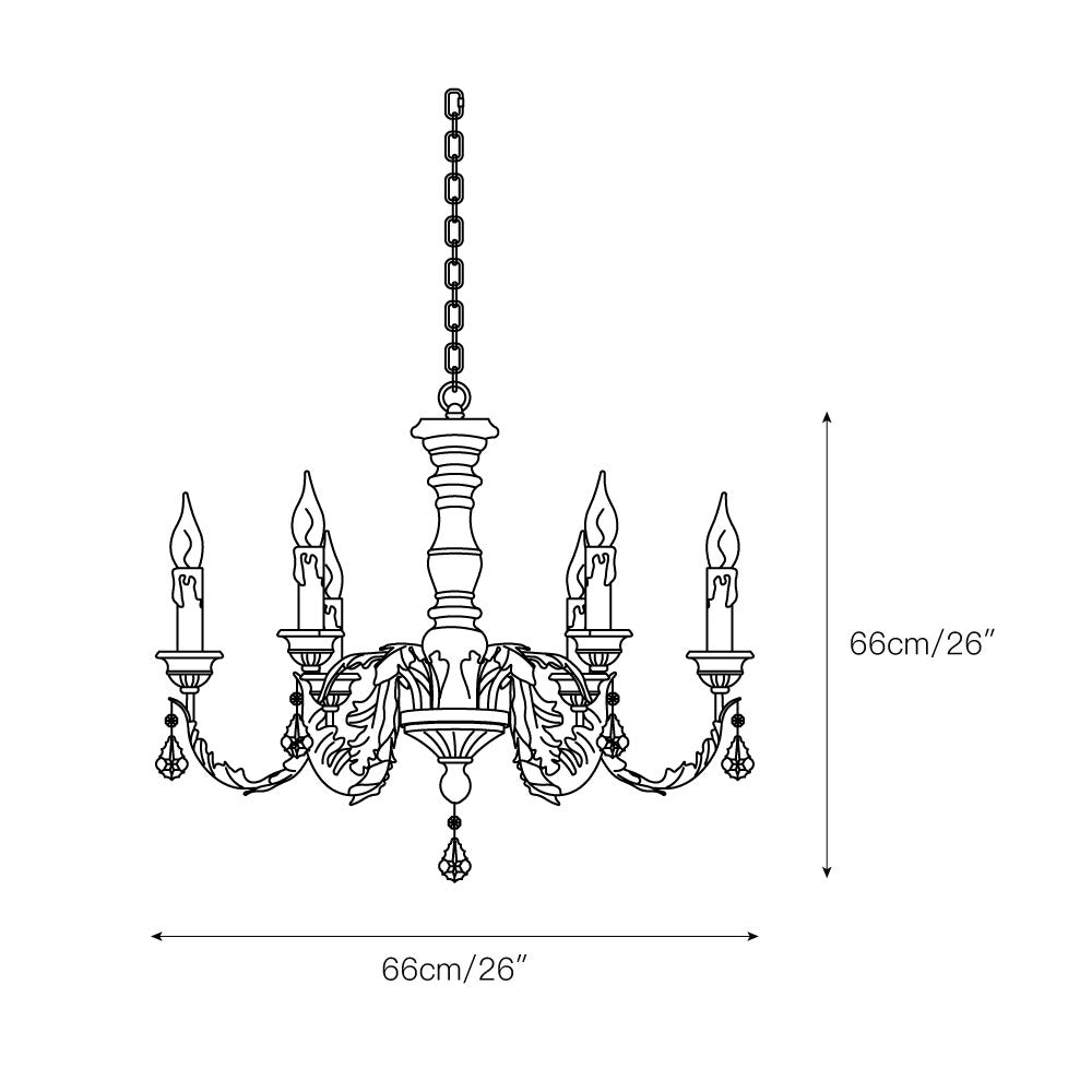 Giltwood Wood Chandelier - view 3