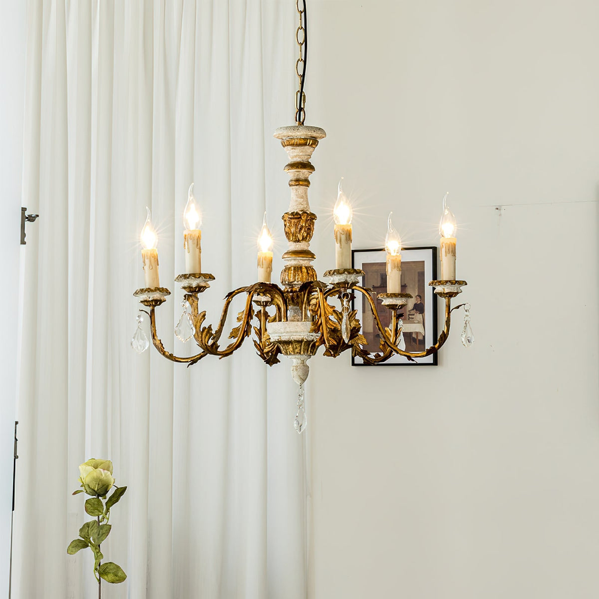 Giltwood Wood Chandelier - view 10