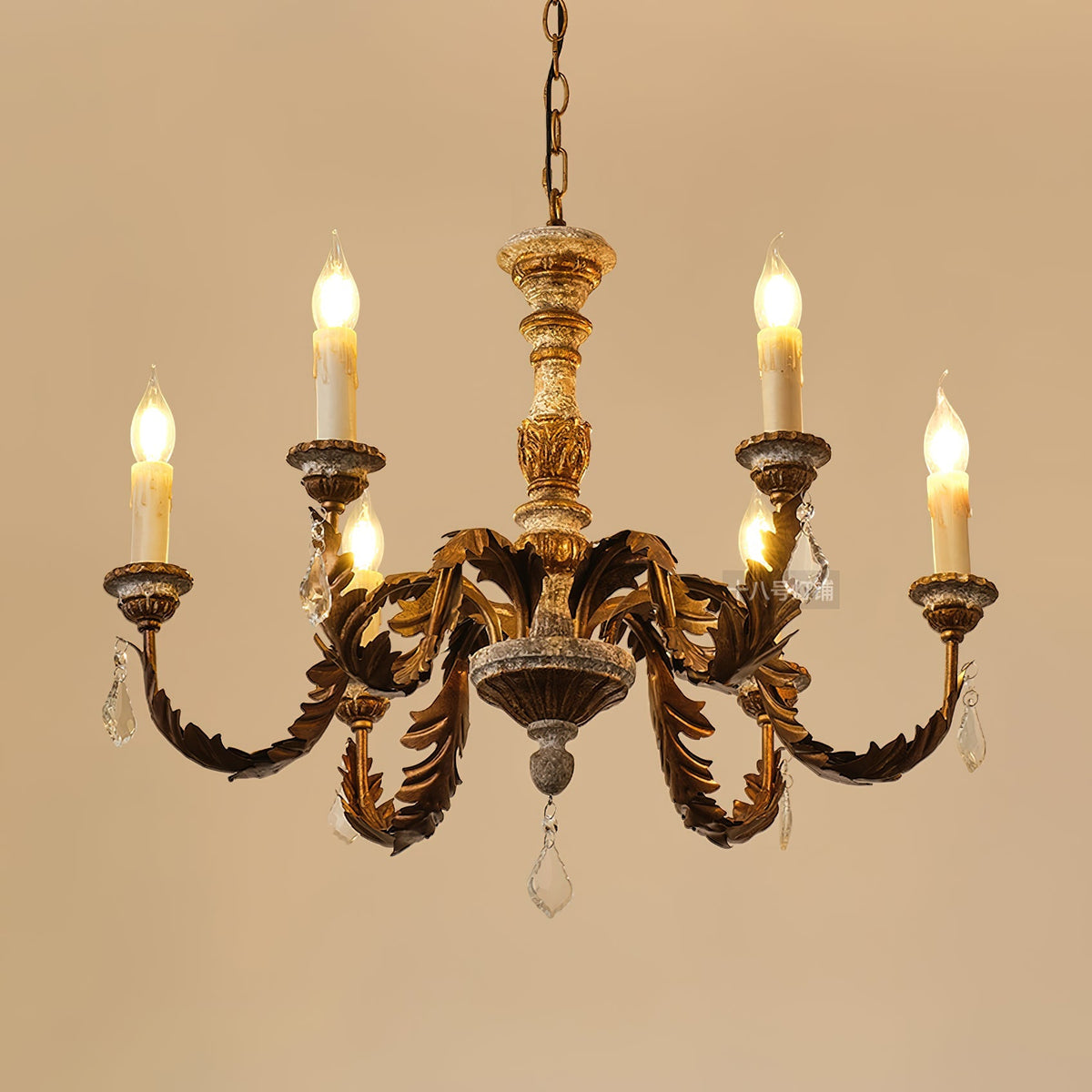 Giltwood Wood Chandelier - view 13