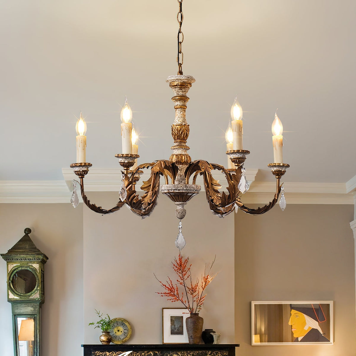 Giltwood Wood Chandelier - view 6