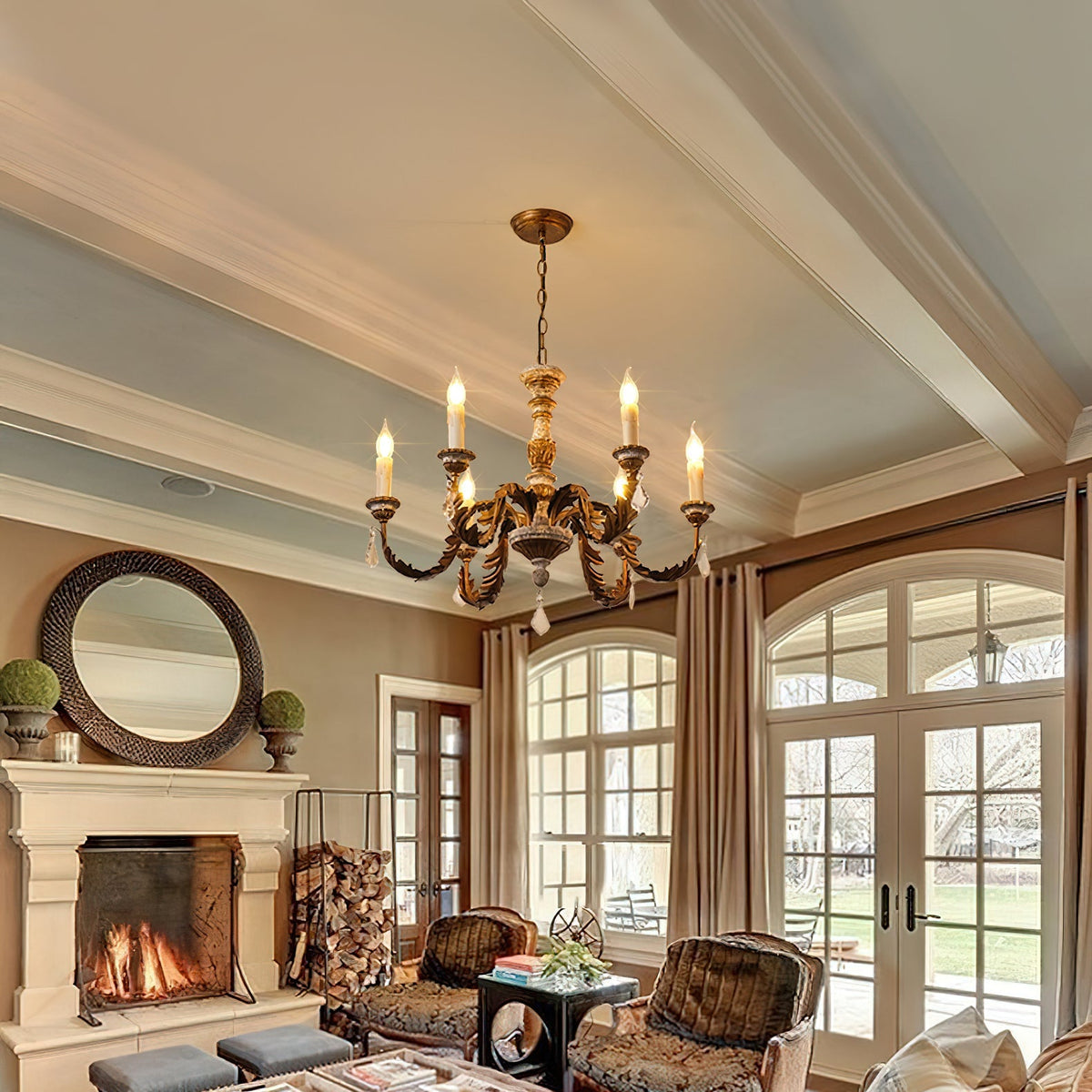 Giltwood Wood Chandelier - view 9