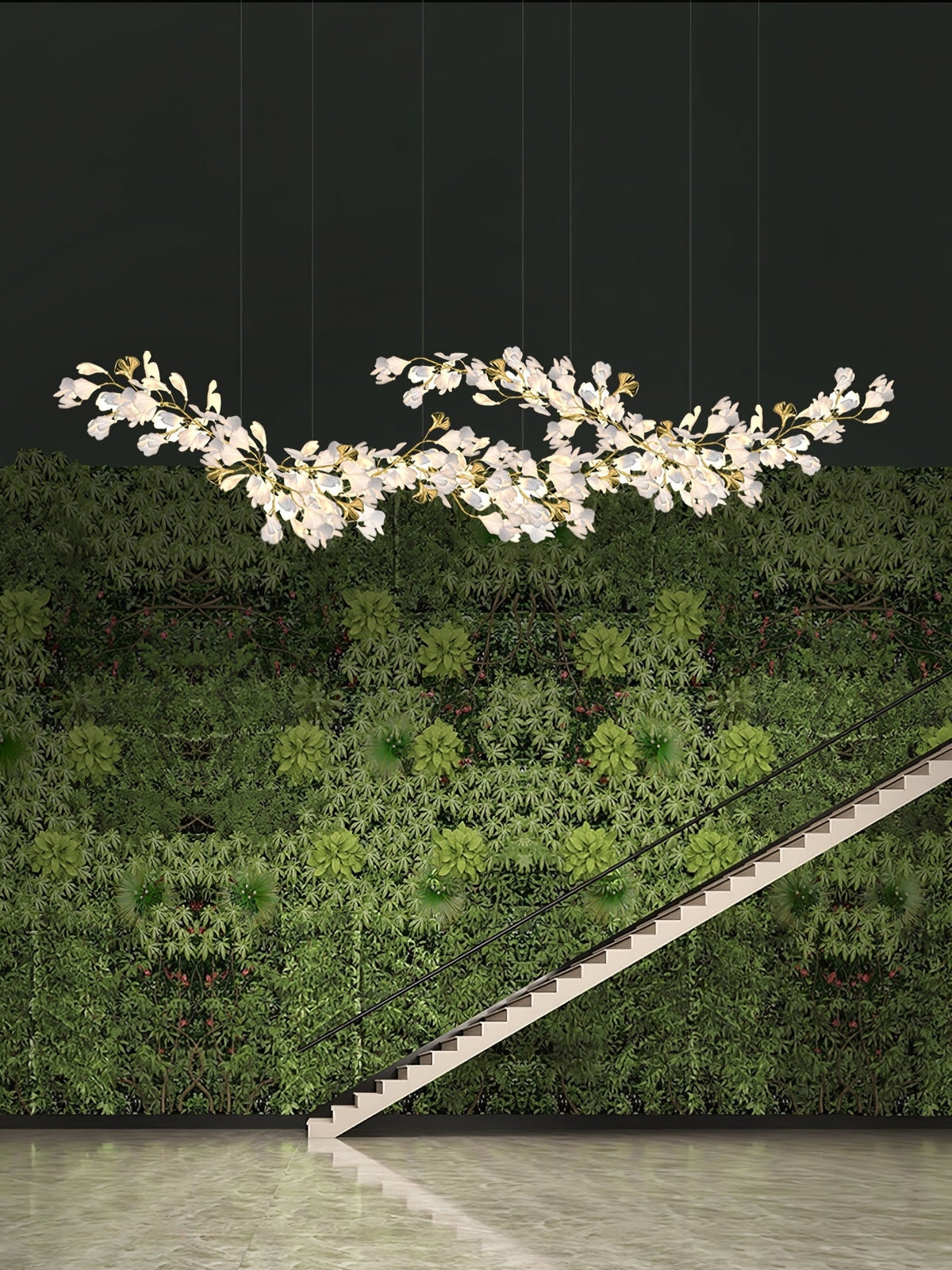 Gold White Leaves Combination Gingko Chandeliers