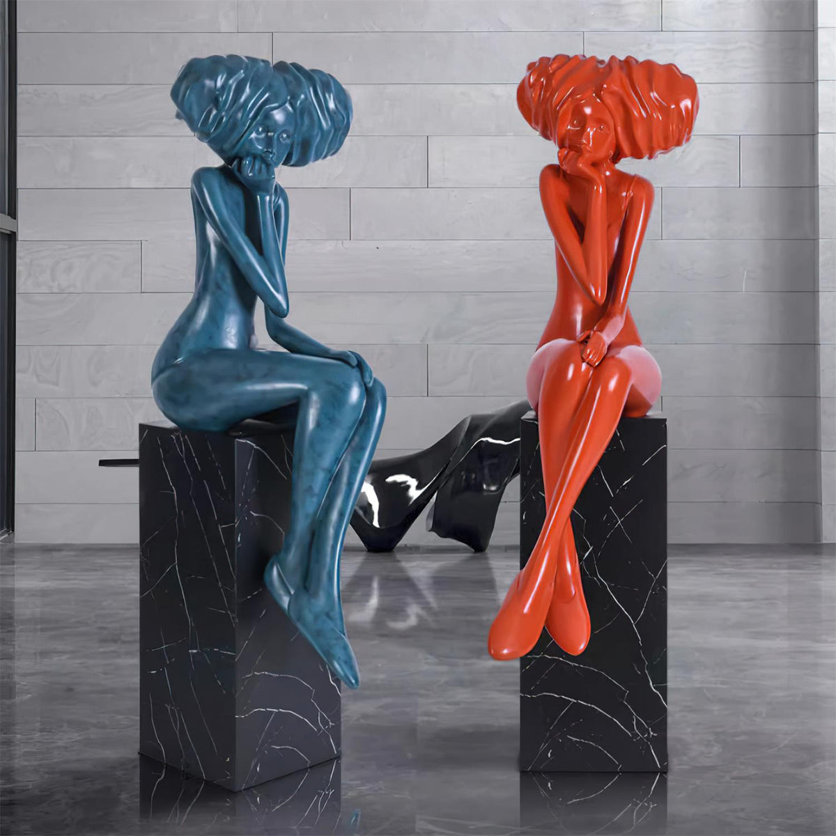 Girl Meditate Sculpture Ornaments - view 43