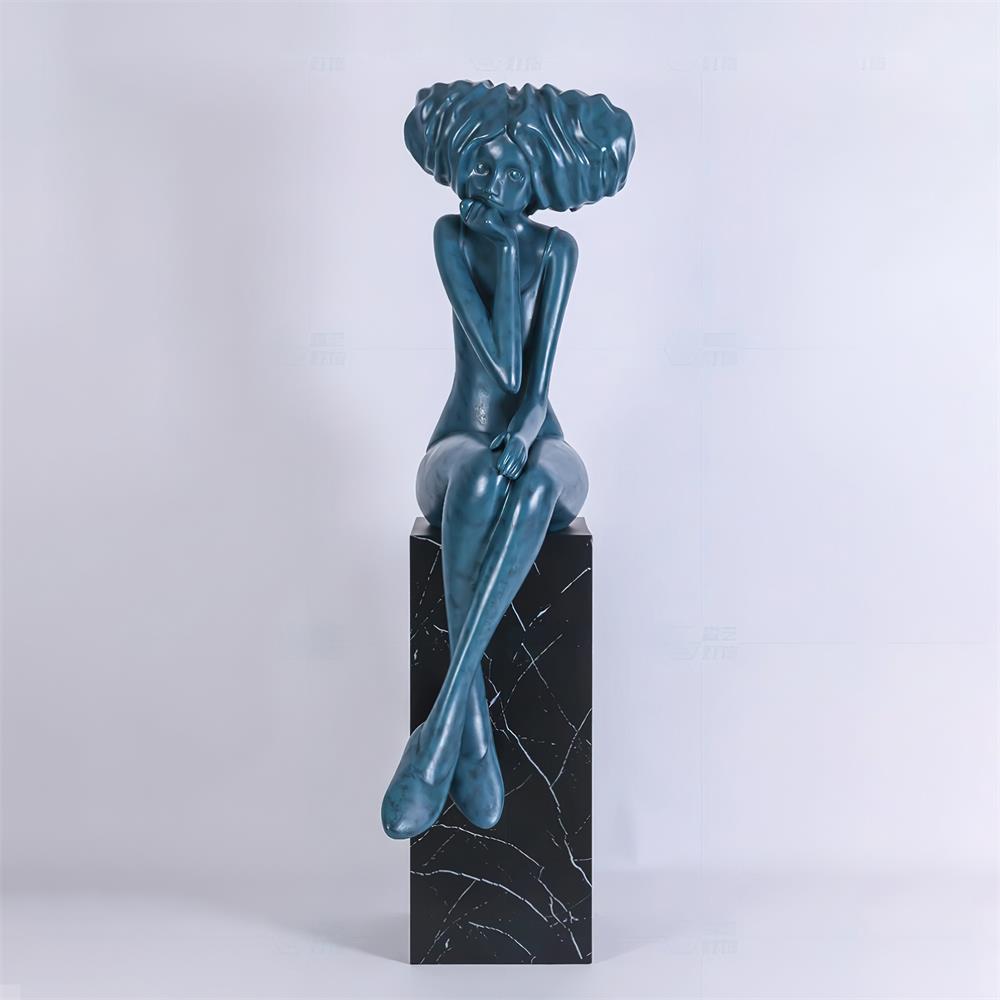 Girl Meditate Sculpture Ornaments - view 48