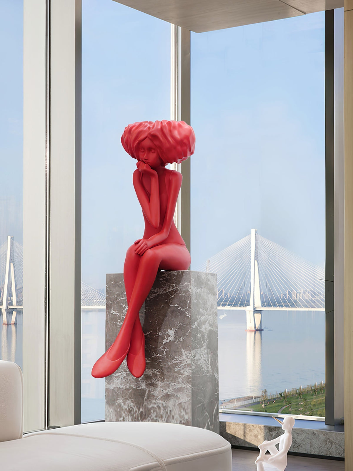 Girl Meditate Sculpture Ornaments - view 64