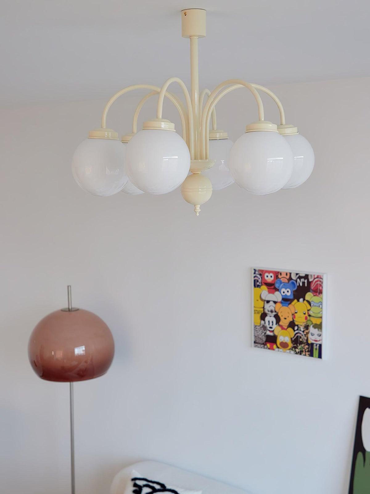 Cream Glass Sphere Chandelier - view 10