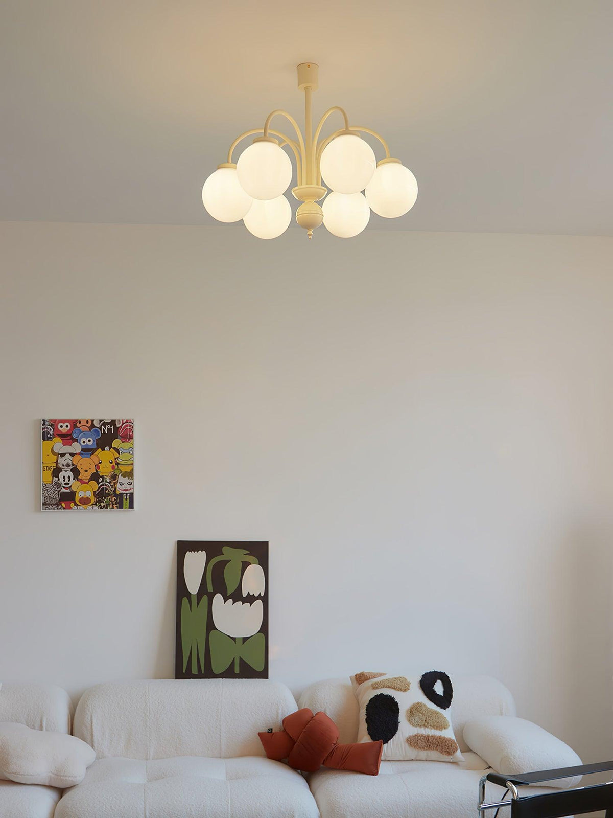 Cream Glass Sphere Chandelier - view 11