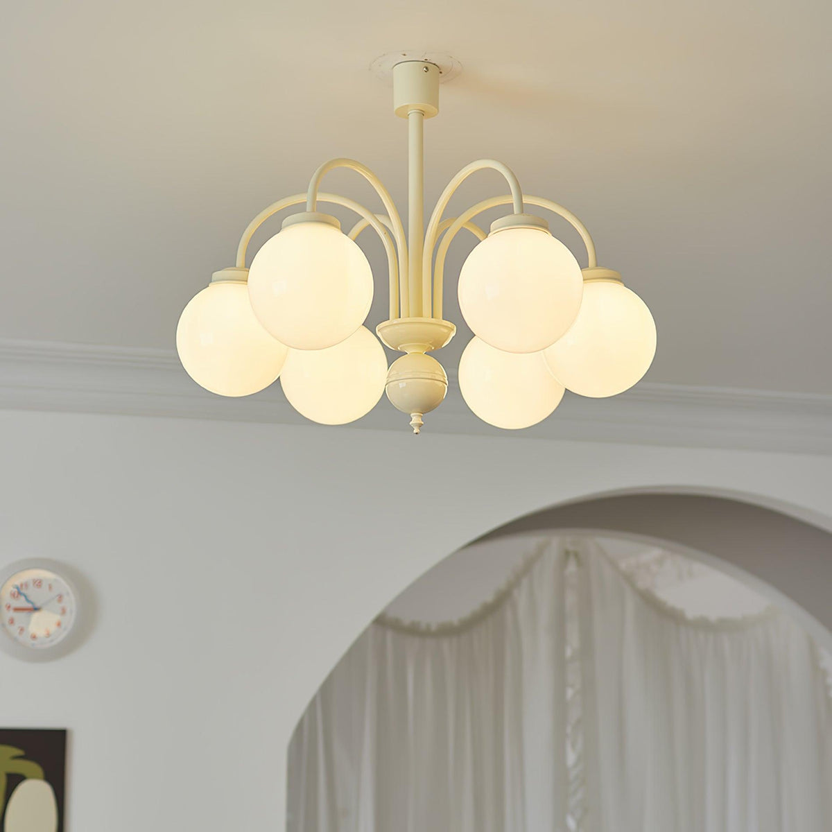 Cream Glass Sphere Chandelier - view 12