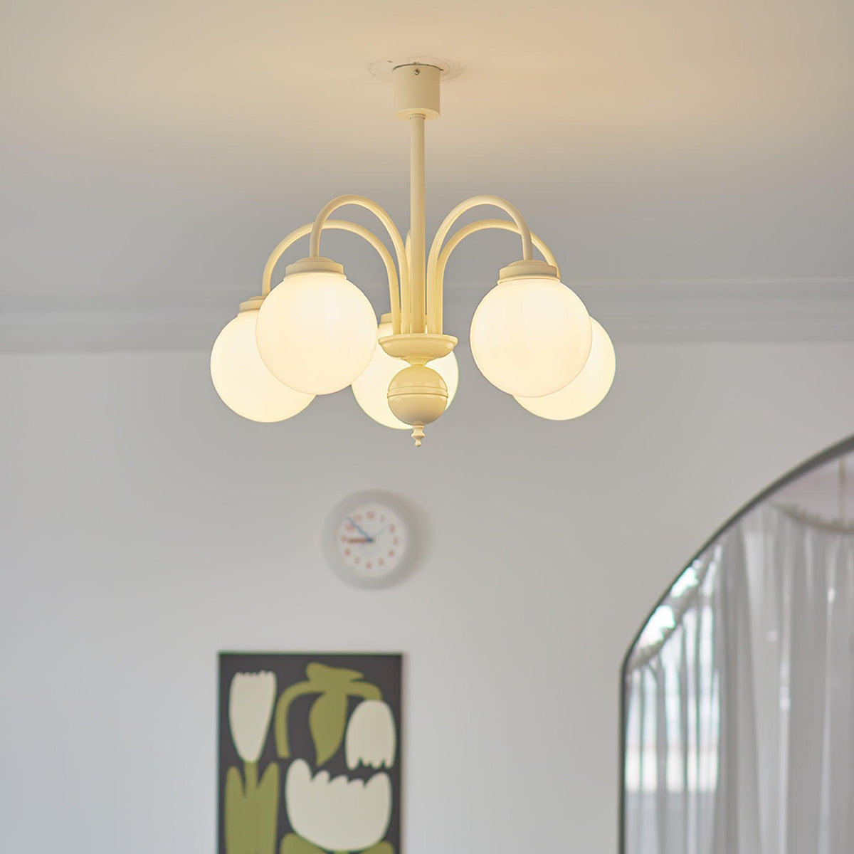 Cream Glass Sphere Chandelier - view 16