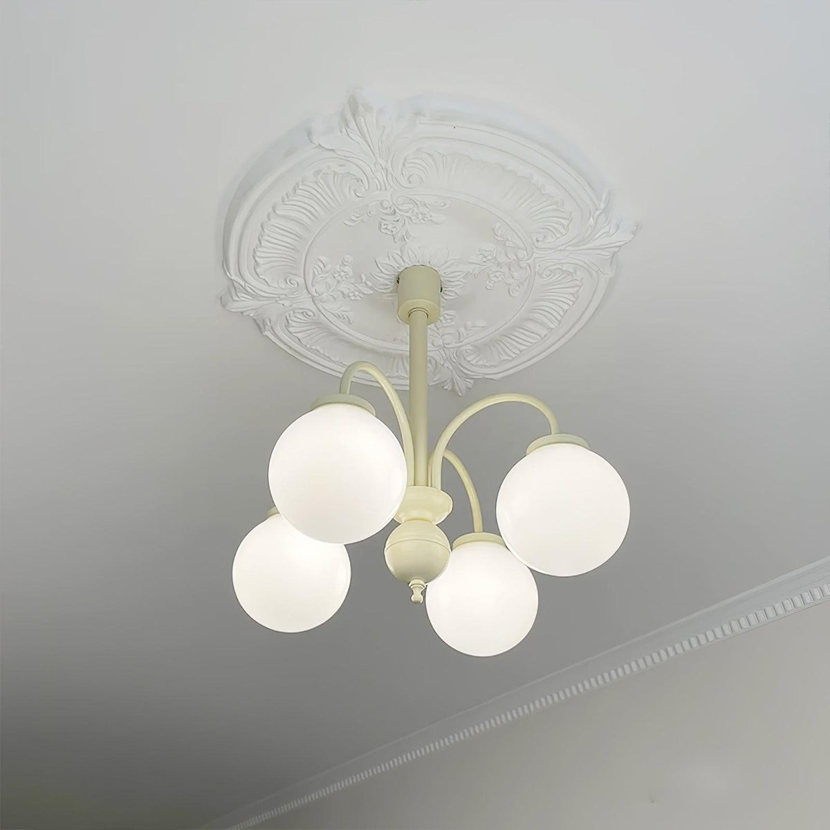 Cream Glass Sphere Chandelier - view 17