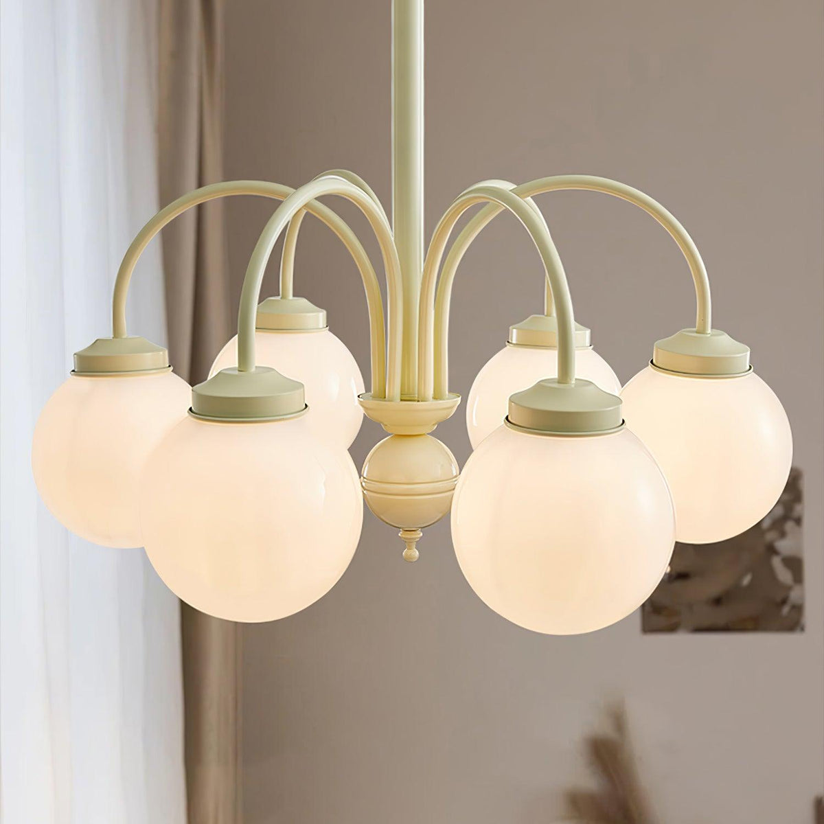 Cream Glass Sphere Chandelier - view 19