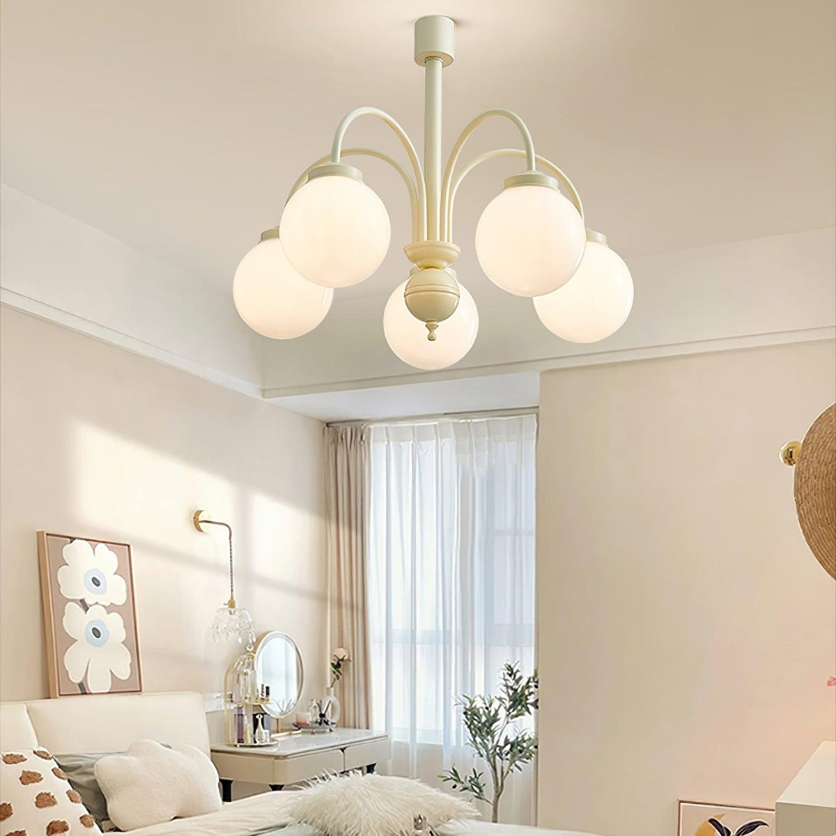 Cream Glass Sphere Chandelier - view 20