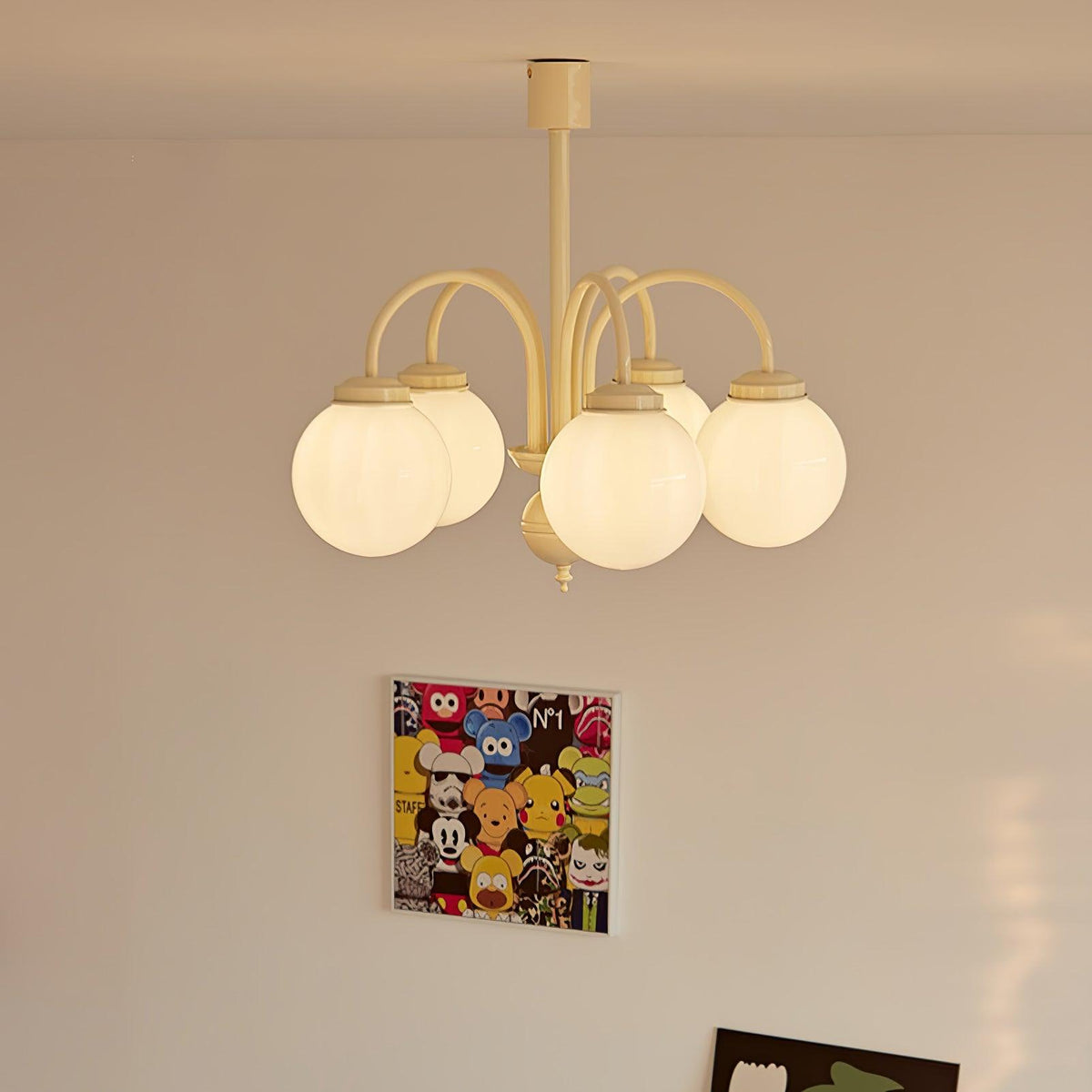 Cream Glass Sphere Chandelier - view 25