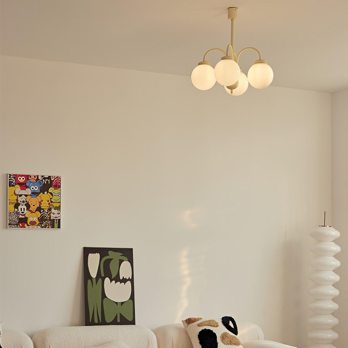 Cream Glass Sphere Chandelier - view 27