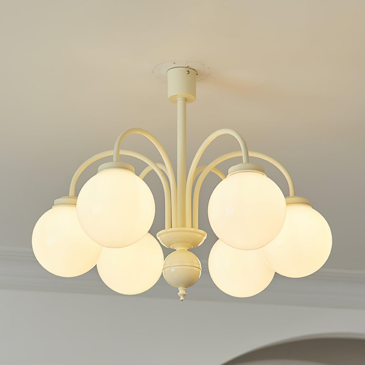 Cream Glass Sphere Chandelier - view 4