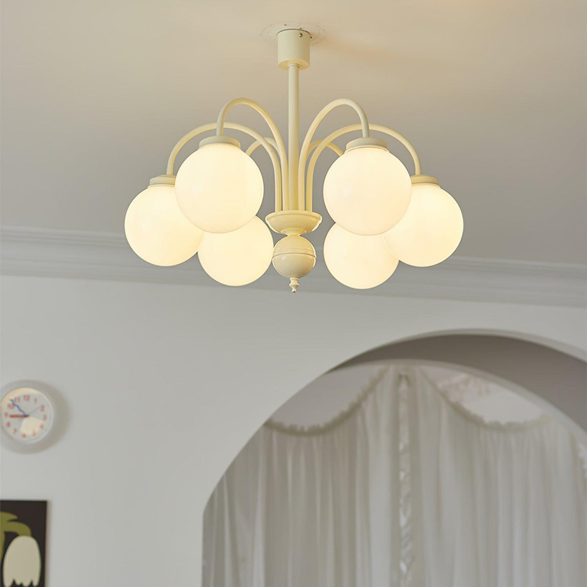 Cream Glass Sphere Chandelier - view 3