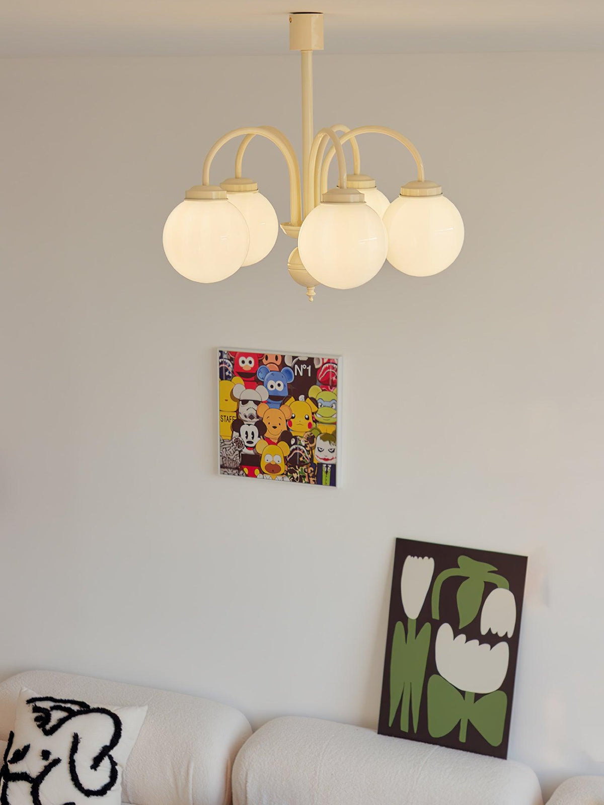 Cream Glass Sphere Chandelier - view 9