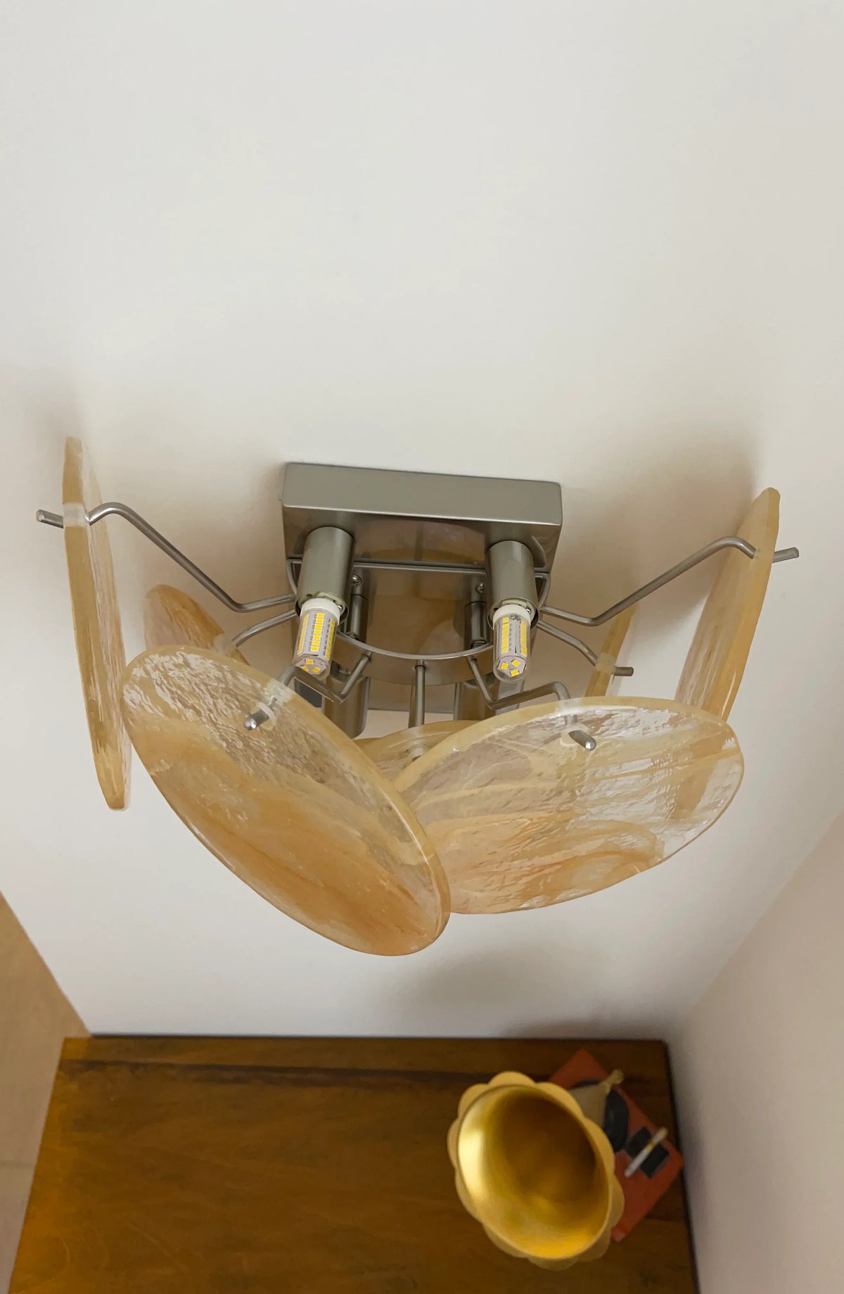 Gold Vintage Murano Glass Wall Lamp - view 9