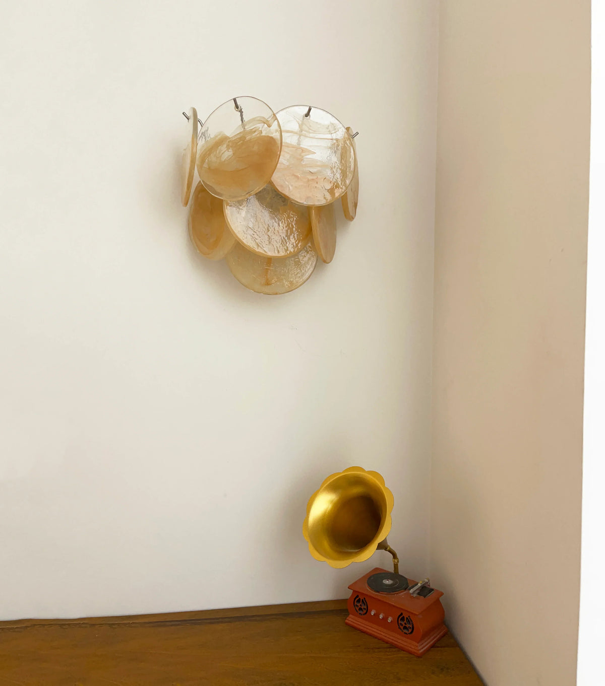 Gold Vintage Murano Glass Wall Lamp - view 3