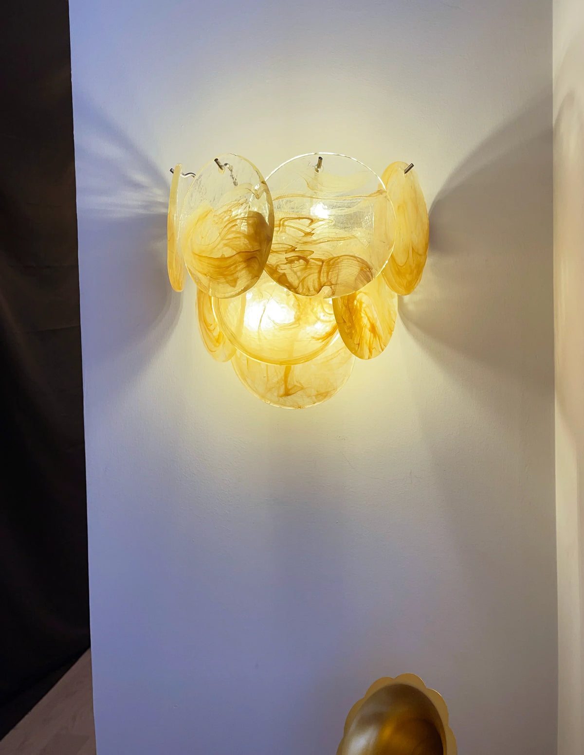 Gold Vintage Murano Glass Wall Lamp - view 4