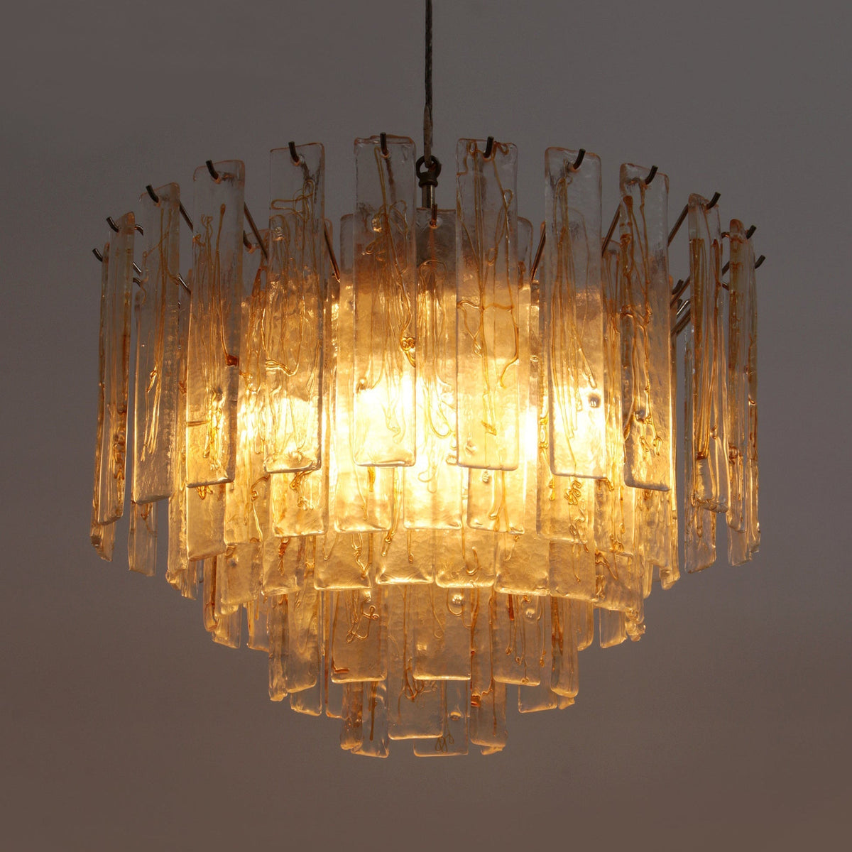 Golden Amber Murano Glass Chandelier - view 14